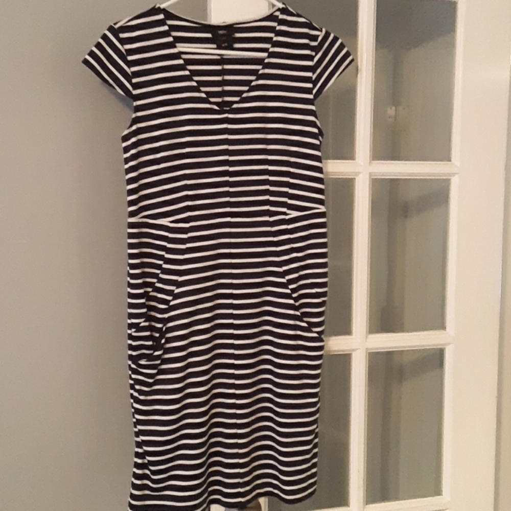 Navy Blue and White Dress